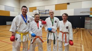 four people happy after a training session with gkr karate